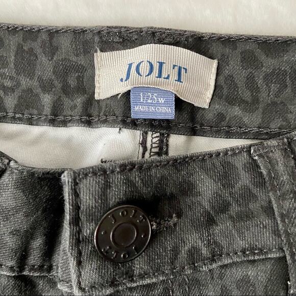 Jolt Gray Cheetah Print Skinny Jeans Size 25/1 - Picture 5 of 7